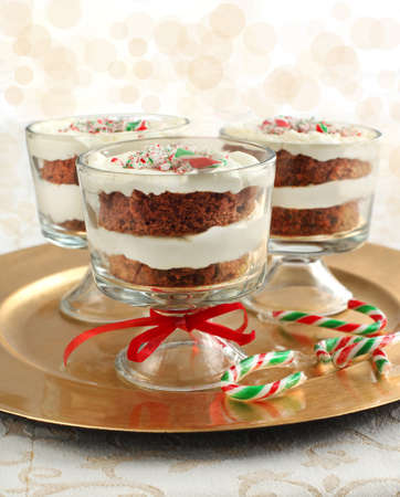 Candy Cane chocolate trifleの写真素材