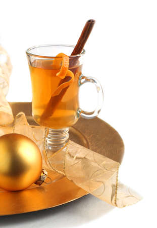 Tea with cinnamon and citrusの写真素材