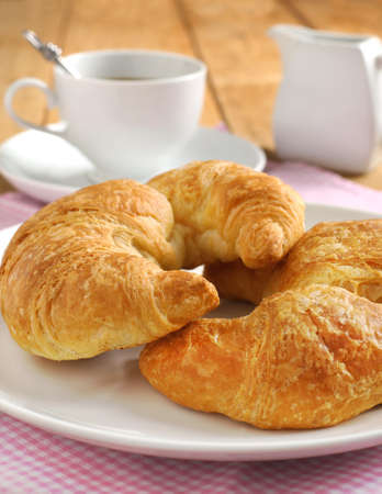 Croissant with coffee の写真素材