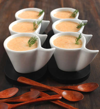Carrot-potato cream soupの写真素材