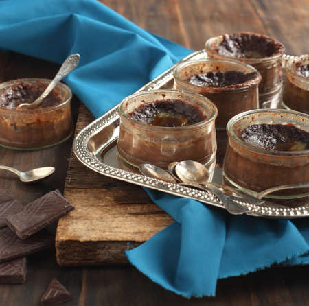Baked chocolate creamの写真素材