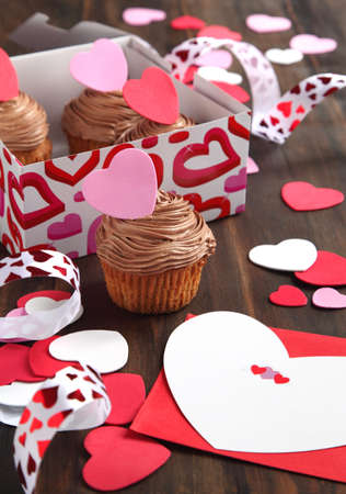 Valentine chocolate cupcakeの写真素材