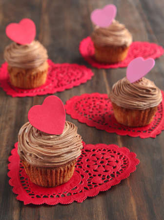 Valentine chocolate cupcakeの写真素材