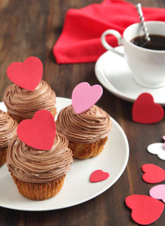 Valentine chocolate cupcakeの写真素材