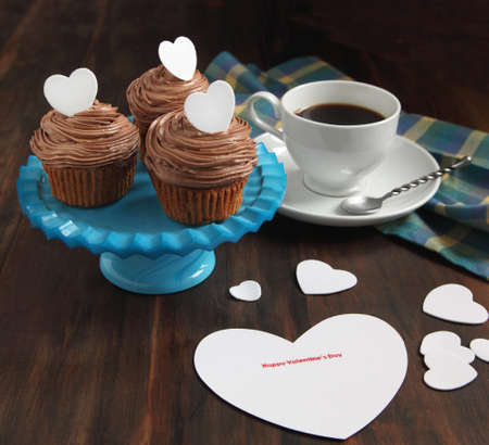 Valentine chocolate cupcakeの写真素材