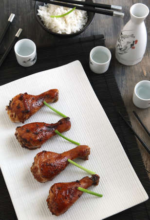 Asian-marinated baked chicken の写真素材