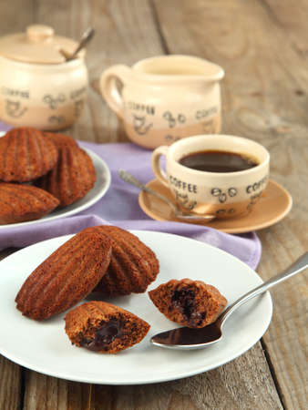 Warm chocolate madeleinesの写真素材