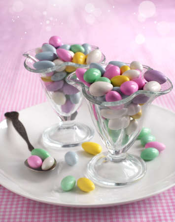 Jordan Almond Candies in Assorted Colorsの写真素材