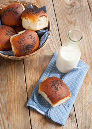 Buns with poppy seedsの写真素材