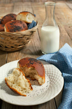 Buns with poppy seedsの写真素材