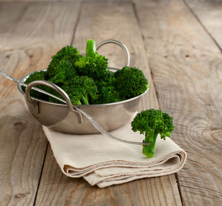 Steamed broccoli in a bowlの写真素材