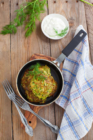 Zucchini pancakesの写真素材