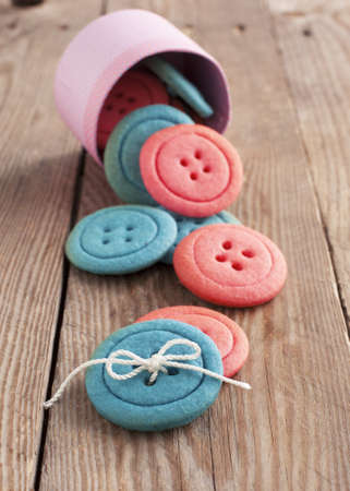 Vanilla button cookiesの写真素材