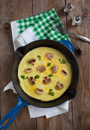 Omelette with mushroomの写真素材