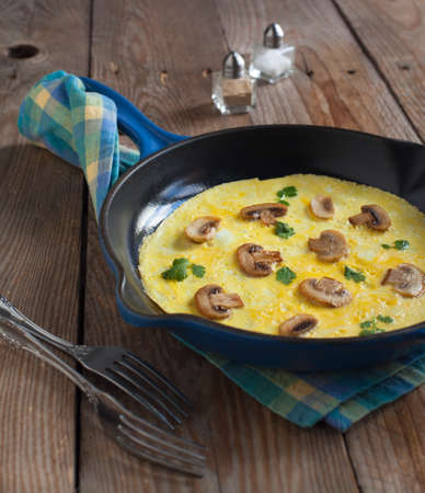 Omelette with mushroomの写真素材