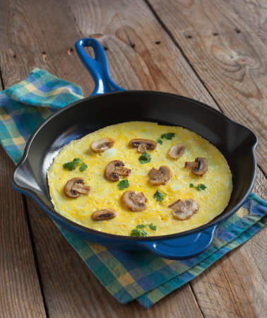 Omelette with mushroomの写真素材