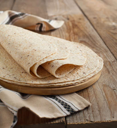 Whole wheat tortillasの写真素材