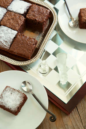 Chocolate Brownies  Selective focusの写真素材