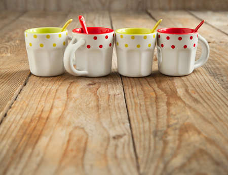 Empty coffee cupsの写真素材
