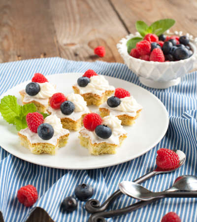 Fresh pastry with berriesの写真素材