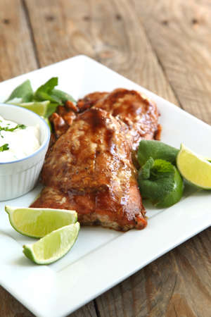 Roasted salmon with hoisin glazeの写真素材