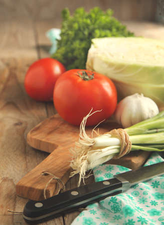 Fresh vegetables  Selective focusの写真素材