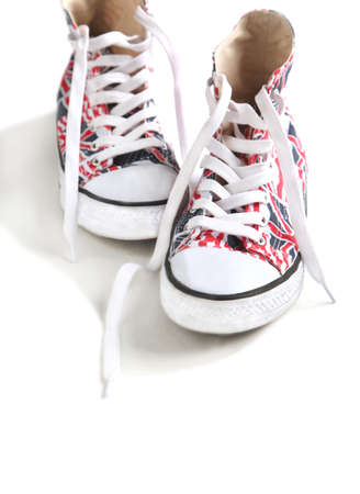 Colorful Sport Shoes isolated on white backgroundの写真素材
