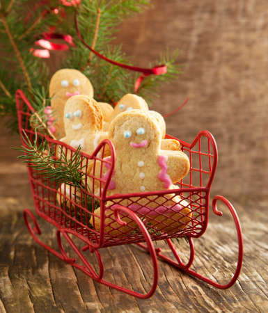Gingerbread man cookiesの写真素材