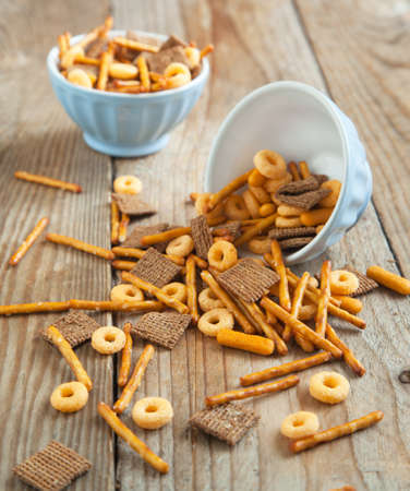 Snack mix  Salty treat for snacking の写真素材