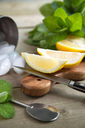 Fresh lemon and mint の写真素材