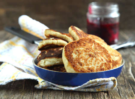 Homemade cheese pancakesの写真素材