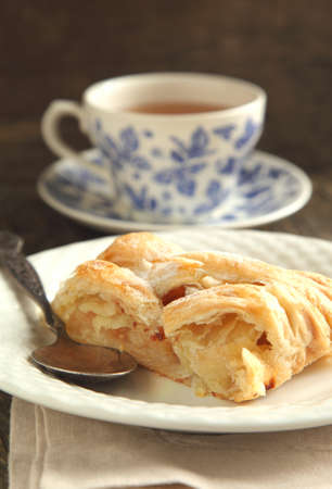 Piece of apple strudelの写真素材