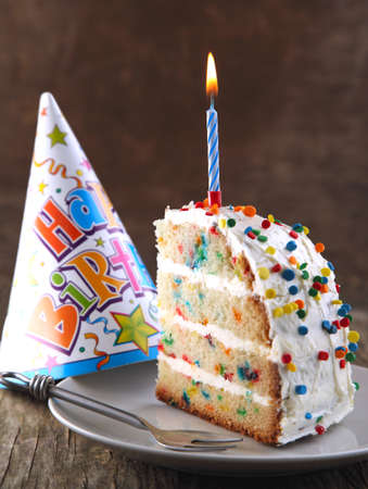 Vanilla Sprinkles Cake  の写真素材