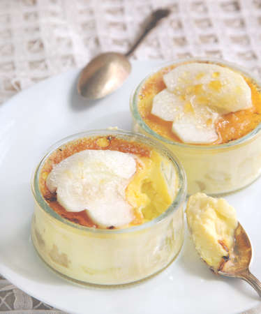 Apple creme bruleeの写真素材