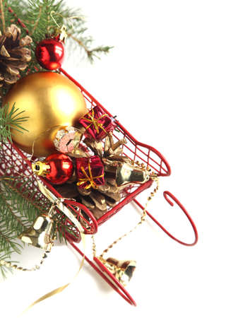 Christmas decoration isolated on white backgroundの写真素材