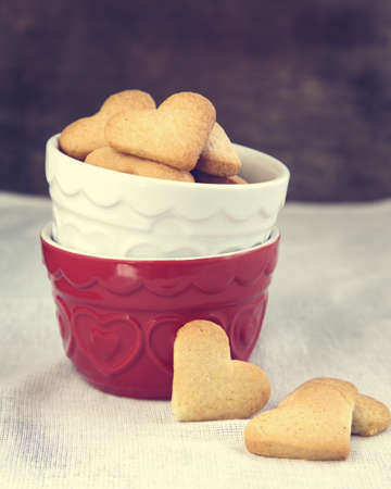 Heart shaped cookiesの写真素材