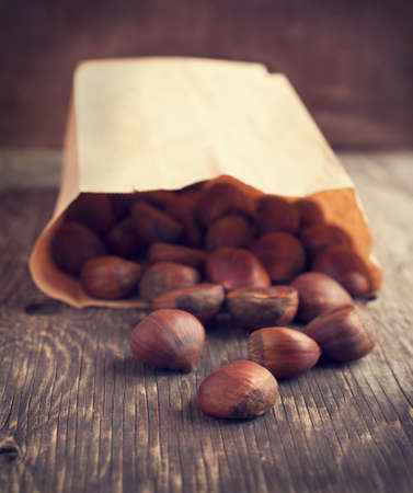 Raw chestnutsの写真素材