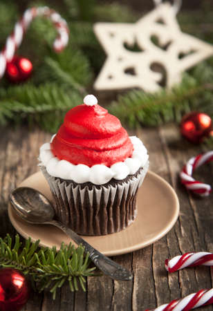Christmas cupcakeの写真素材