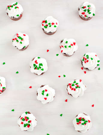 Christmas cupcakesの写真素材