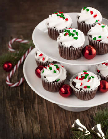 Christmas cupcakesの写真素材