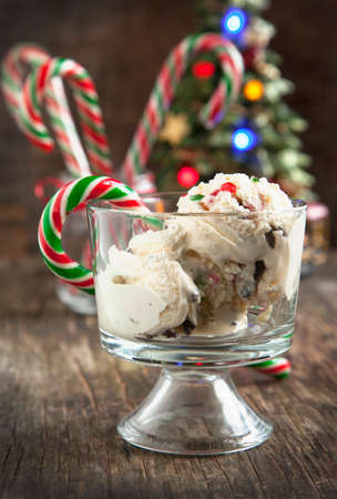 Candy cane ice creamの写真素材