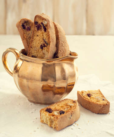 Biscotti with cranberry and walnutsの写真素材