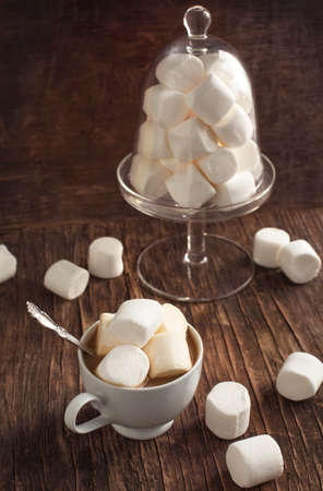 Cup of hot chocolate and marshmallowsの写真素材
