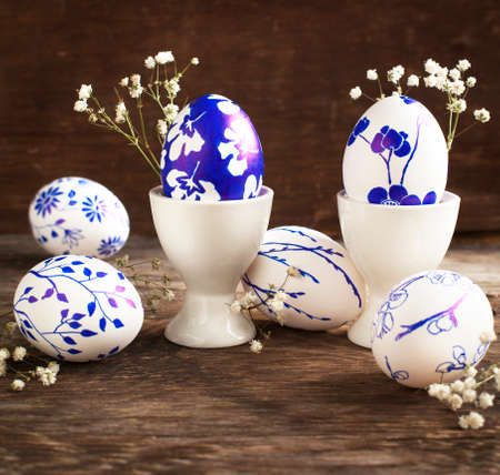 Easter eggs  Hand painted の写真素材