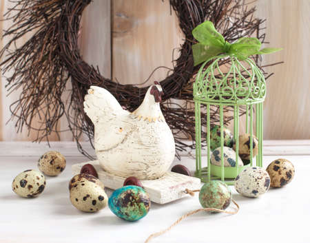 Still life with quail eggs の写真素材