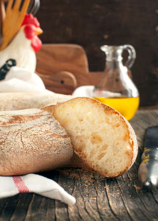 Italian round breadの写真素材