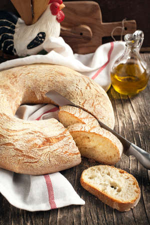 Italian round breadの写真素材