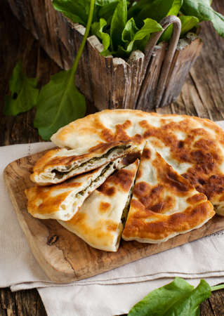 Homemade Flatbread with sorrelの写真素材