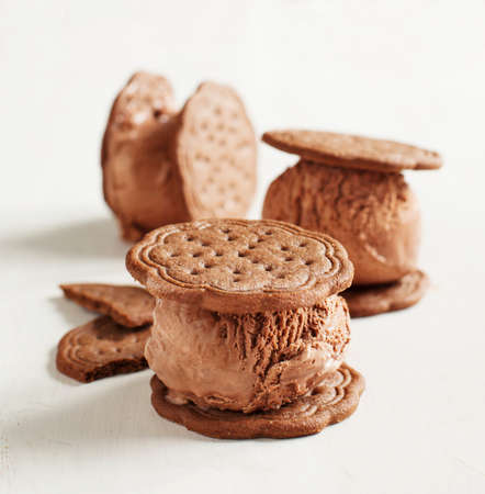 Chocolate Ice cream cookiesの写真素材