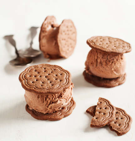 Chocolate Ice cream cookiesの写真素材